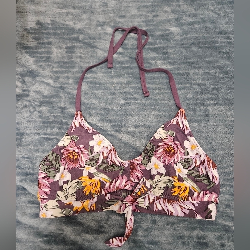Kona Sol Purple Floral Bikini Top!